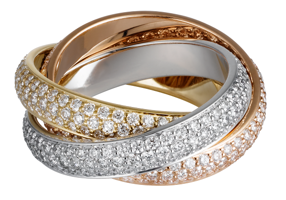 卡地亚三色金戒指款式及价格介绍