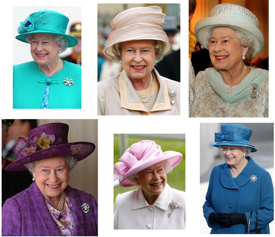 英国女皇伊莉莎白二世佩戴不同珠宝胸针出席多种场合