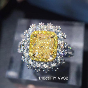 黄钻彩钻戒指 1.18ct FIY（浓彩黄） VVS2