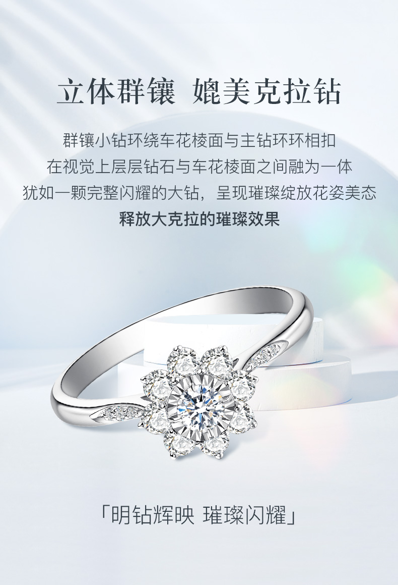 爱的花冠II/18K白金钻戒/18分/I-J/SI