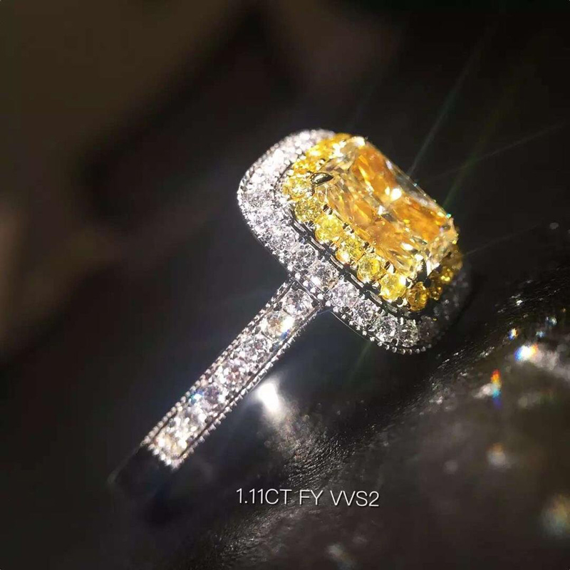 彩钻黄钻戒指 1.61ct  FY（彩黄） VVS2