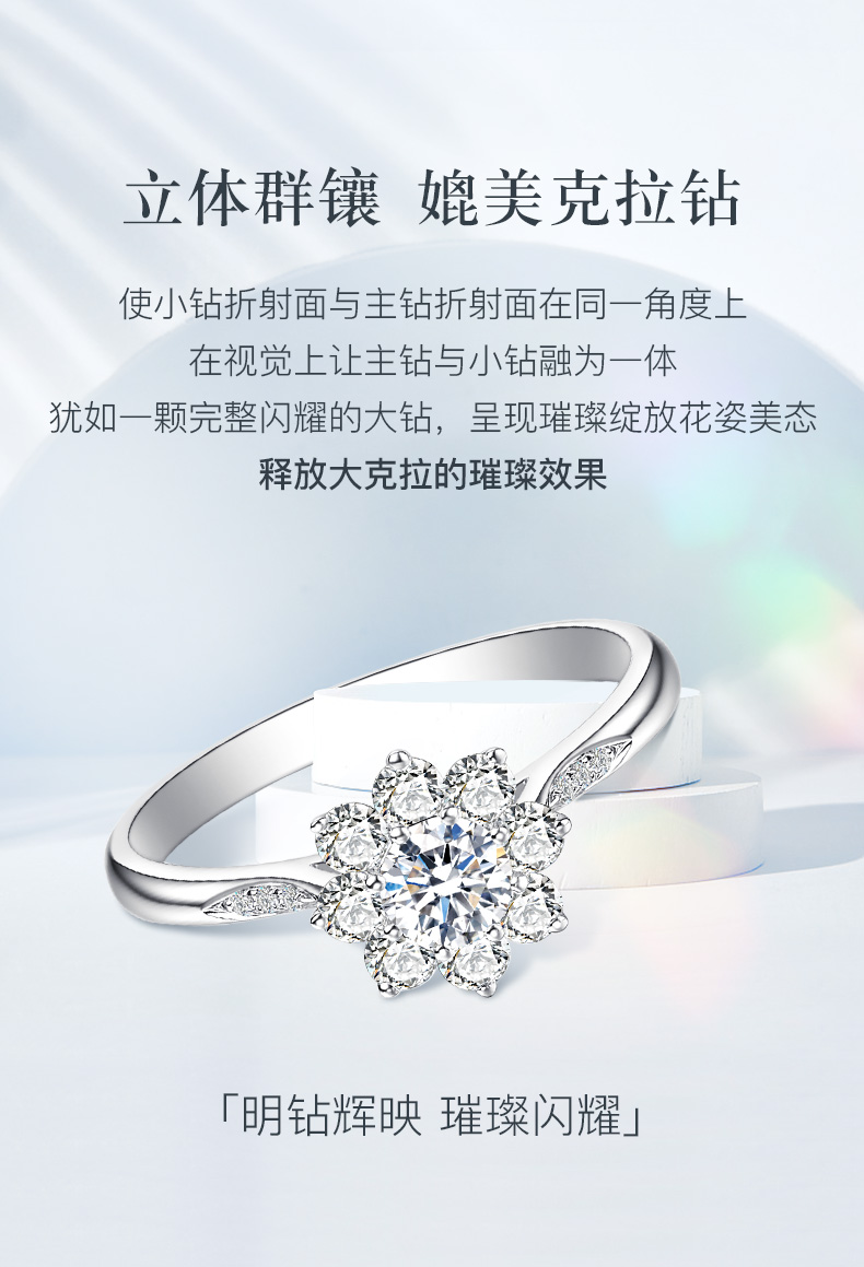 爱的花冠II/18K白金钻戒/30分/F-G/SI