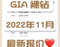 2022年11月最新钻石价格表（含30分钻石-1克拉钻石）