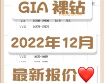 2022年12月最新gia钻石价格表（含30分-1克拉钻石）