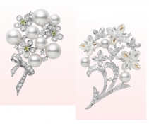 御木本Mikimoto 推出珍珠钻石胸针新作：诗意花卉元素